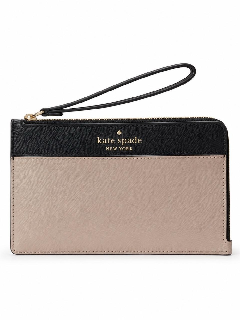 kate spade Two-Tone Black and Taupe Wristlet Clutch
